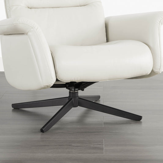 Swivel Reclining Chair & Ottoman in Genuine Leather