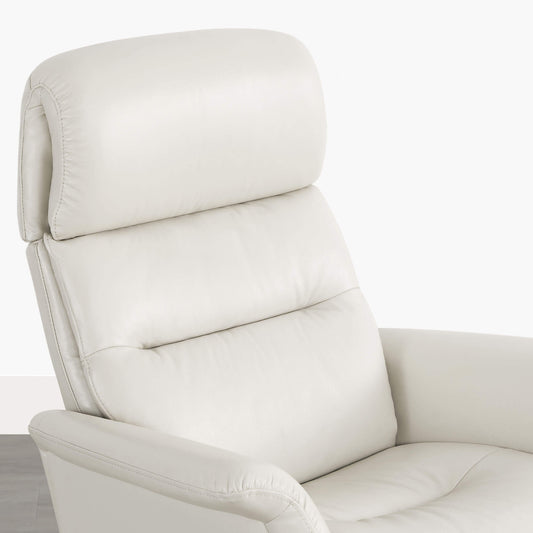 Swivel Reclining Chair & Ottoman in Genuine Leather