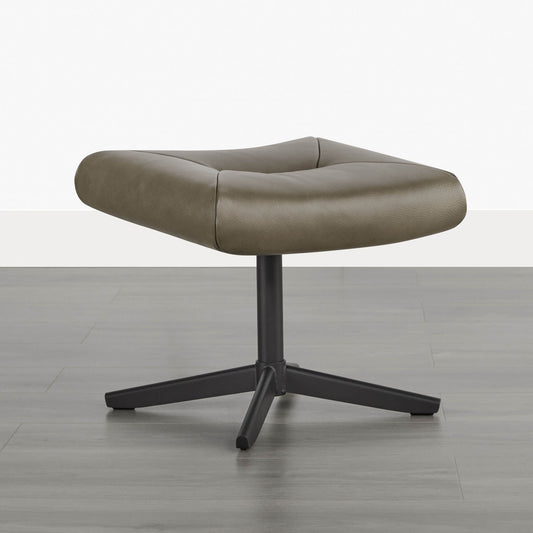 Swivel Reclining Chair & Ottoman in Genuine Leather