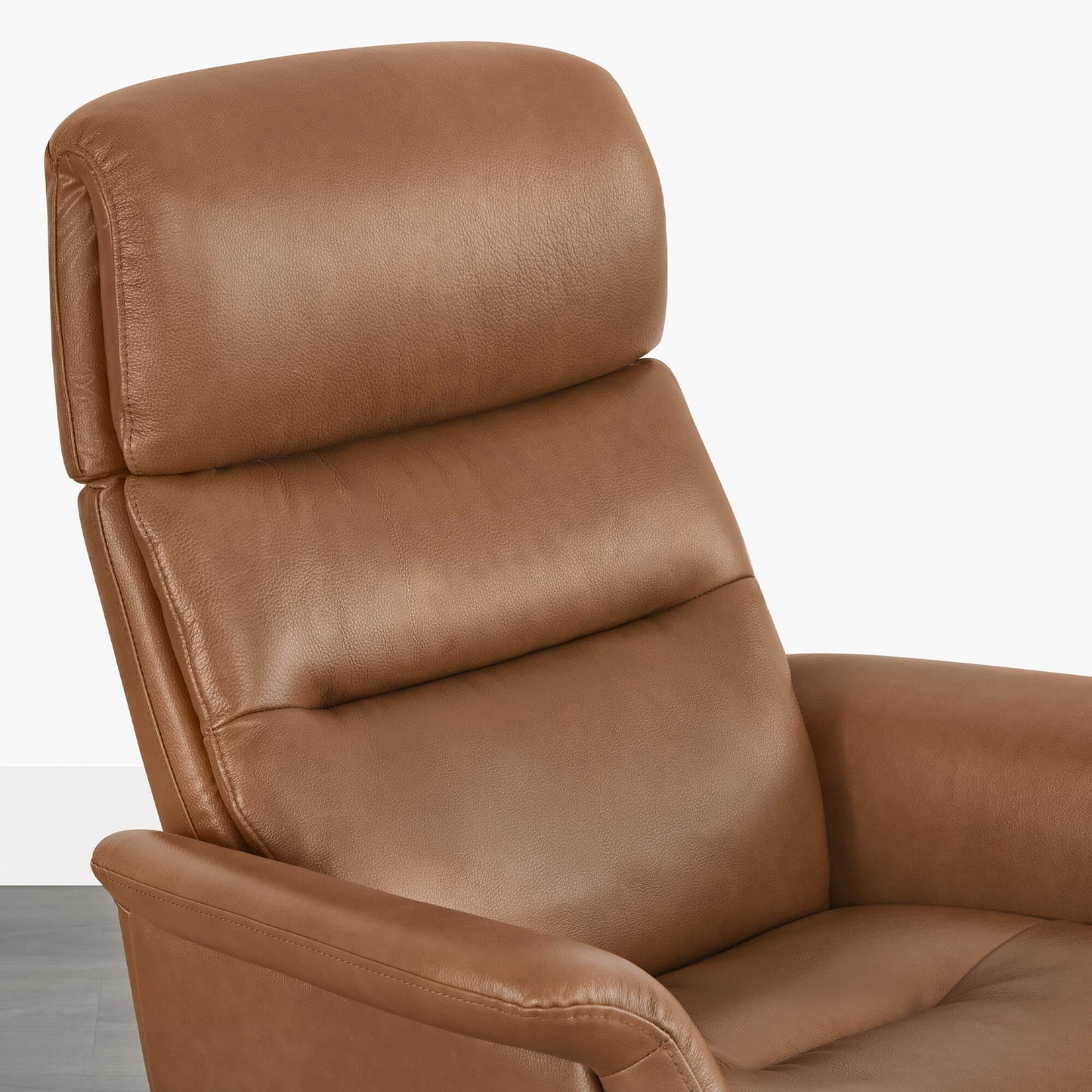 Swivel Reclining Chair & Ottoman in Genuine Leather
