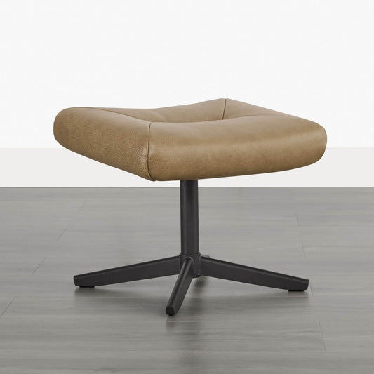 Swivel Reclining Chair & Ottoman in Genuine Leather