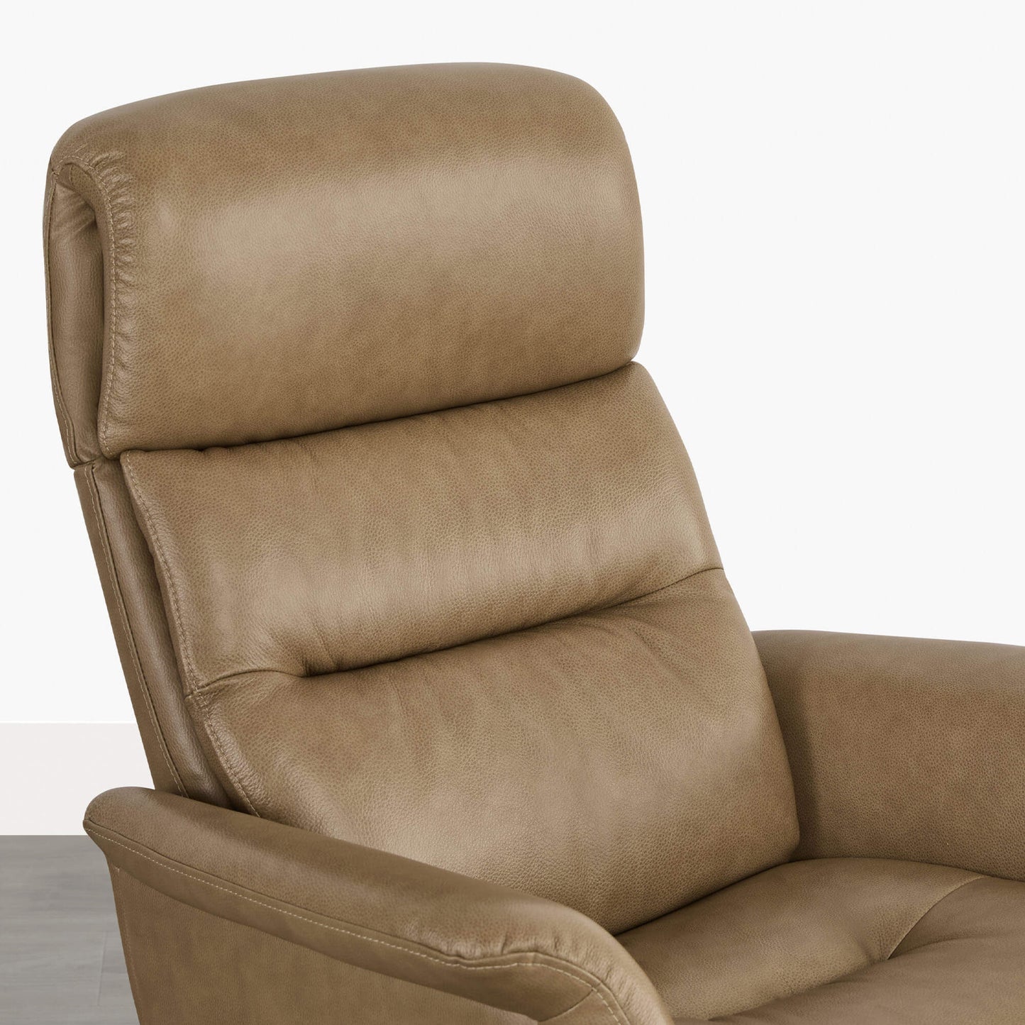 Swivel Reclining Chair & Ottoman in Genuine Leather