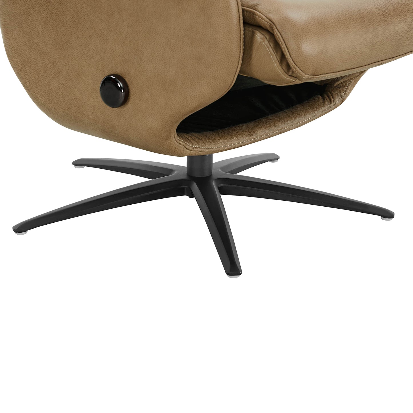 Swivel Reclining Chair with Ottoman in Genuine Leather