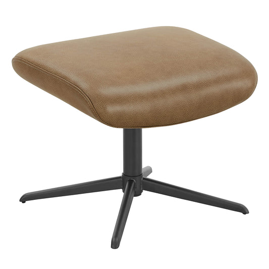 Swivel Reclining Chair with Ottoman in Genuine Leather