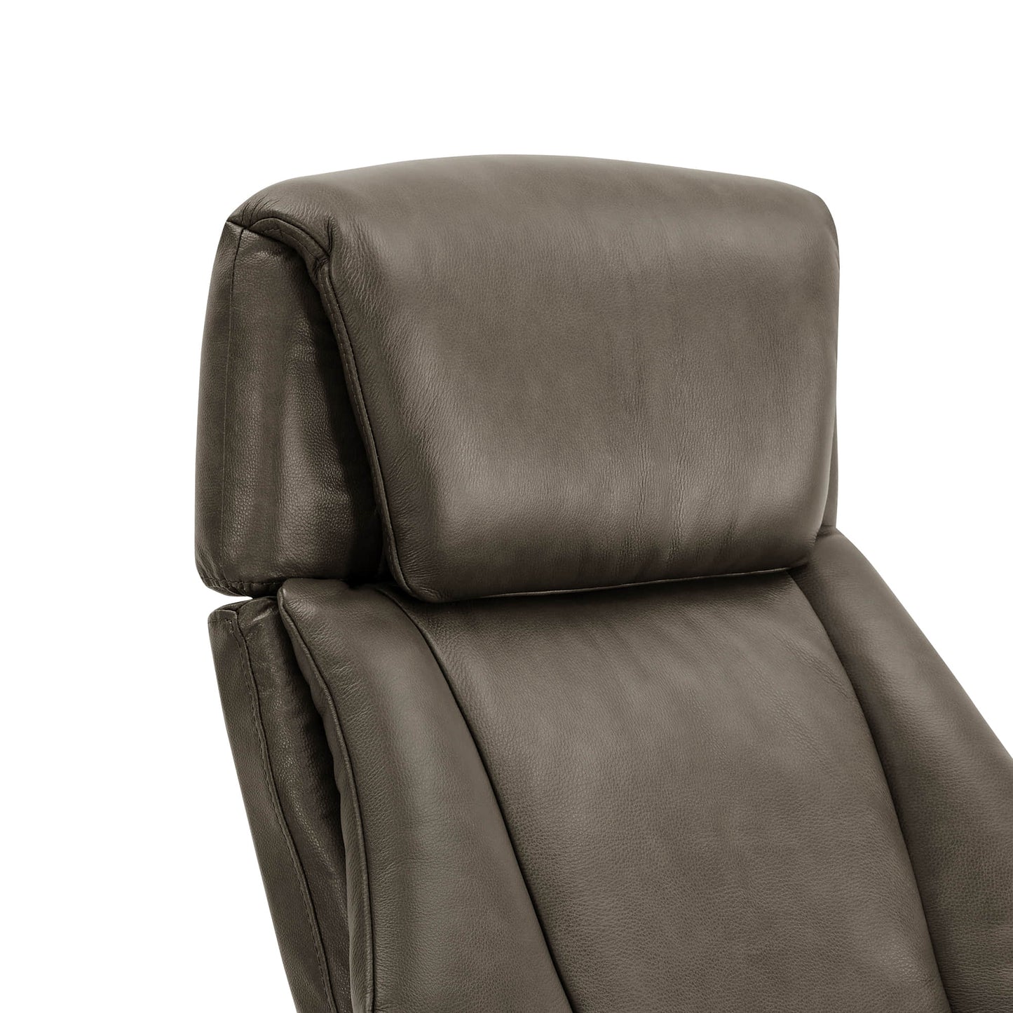 Swivel Reclining Chair with Ottoman in Genuine Leather
