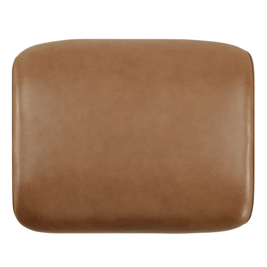 Swivel Reclining Chair with Ottoman in Genuine Leather