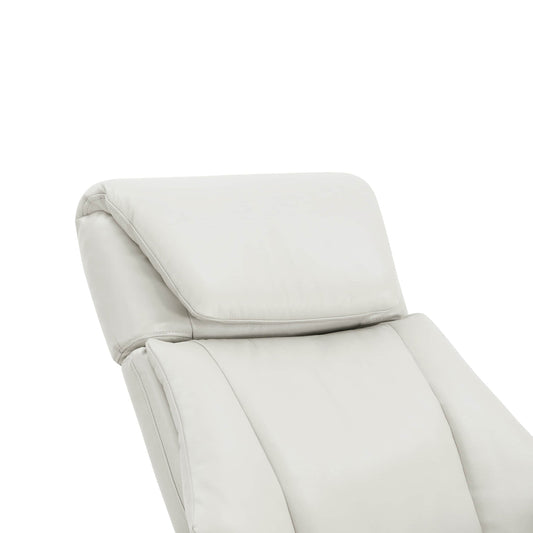 Swivel Reclining Chair with Ottoman in Genuine Leather