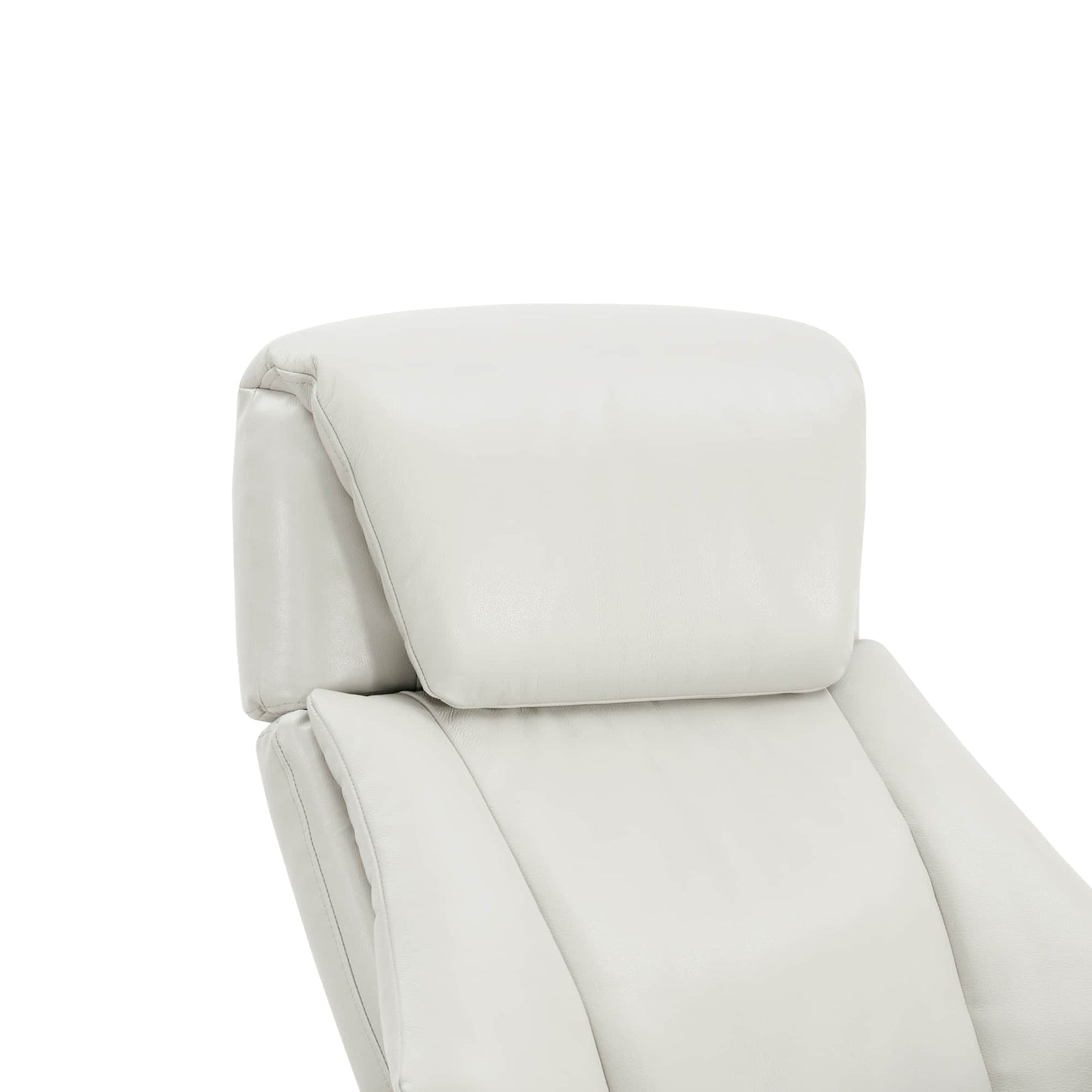 Swivel Reclining Chair with Ottoman in Genuine Leather