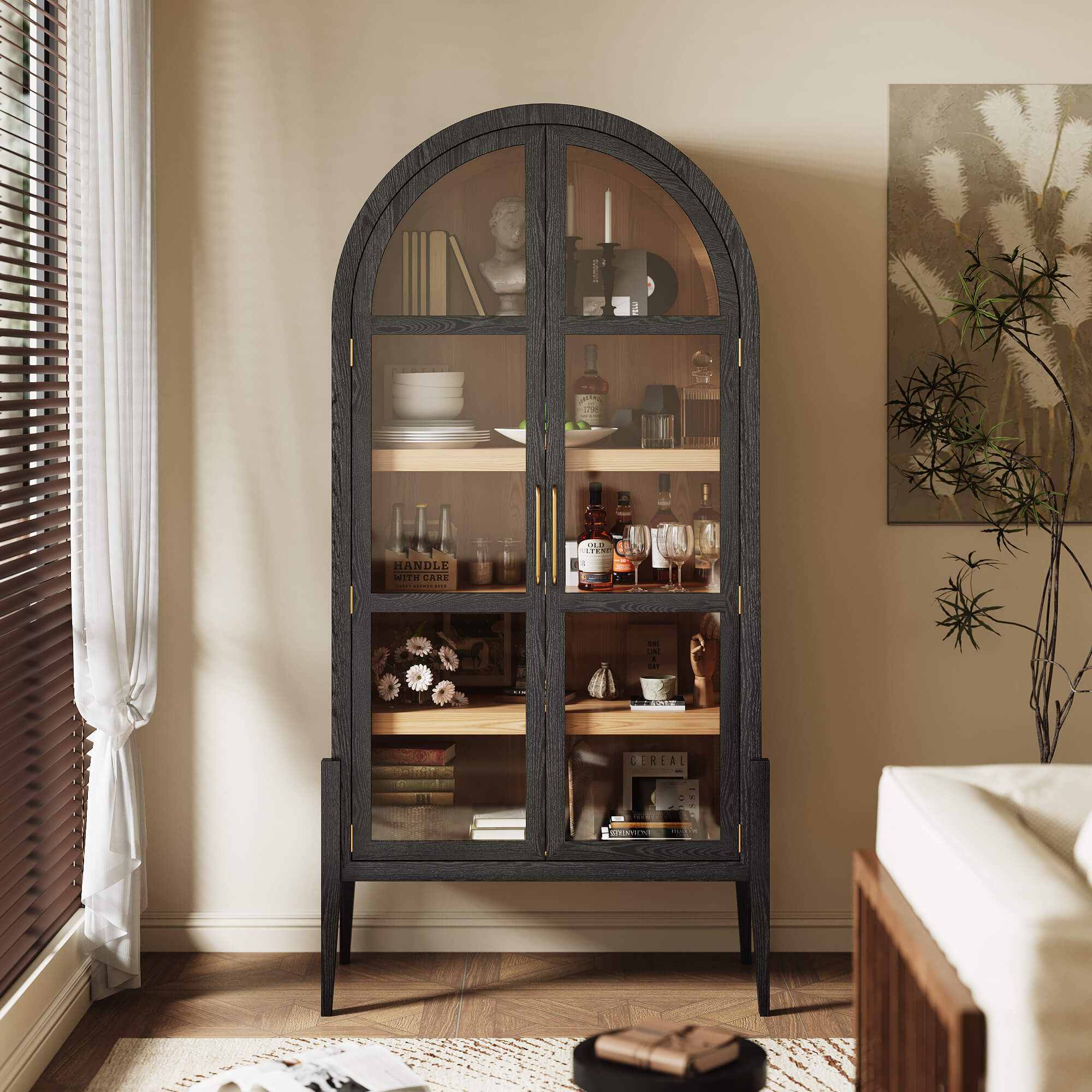Tall Arched Cabinet Sideboard in 83" Size