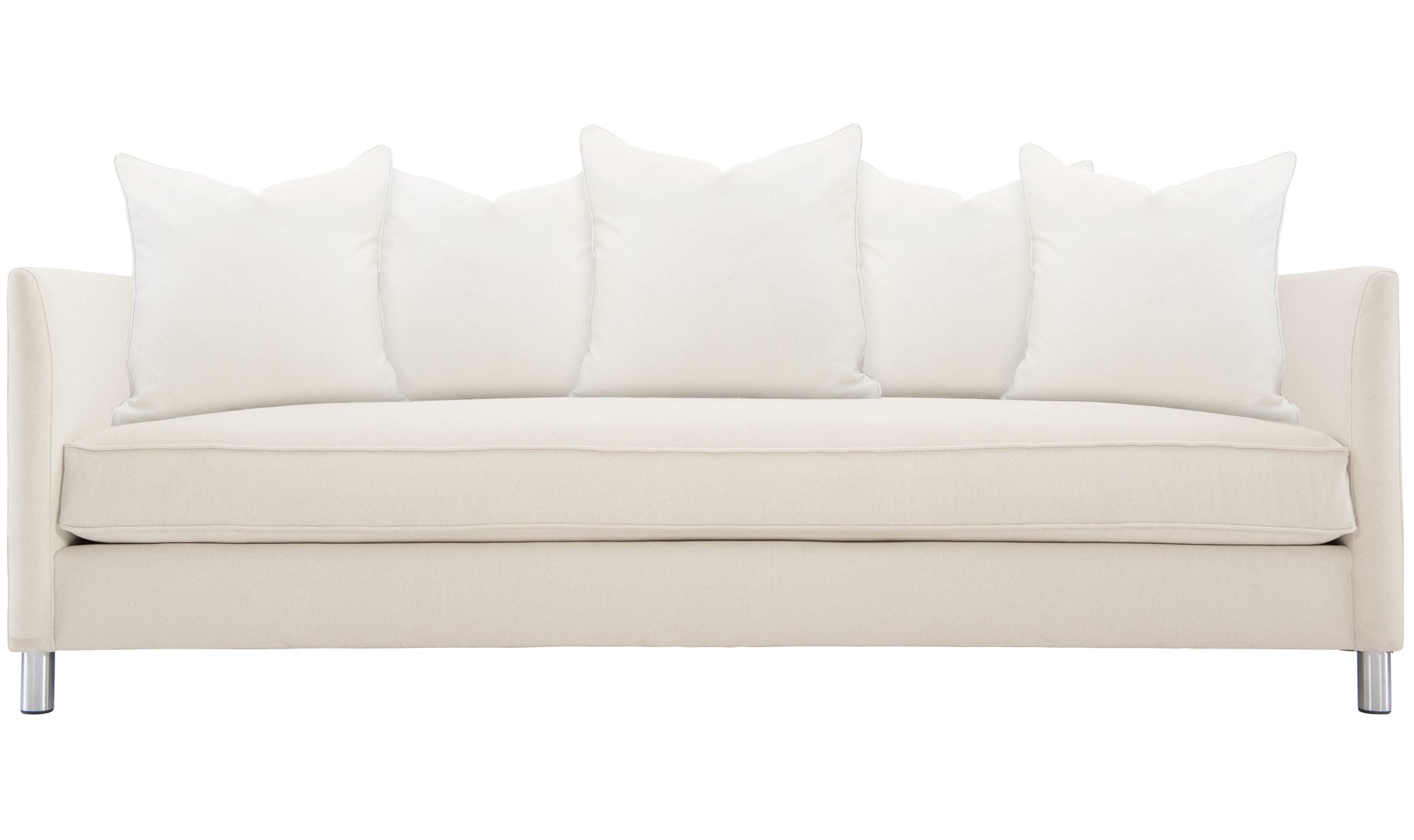 3-Seater Outdoor Sofa in White Fabric with Track Arms