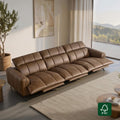 Three-Seater Reclining Sofa in Genuine Leather with Zero Gravity Design