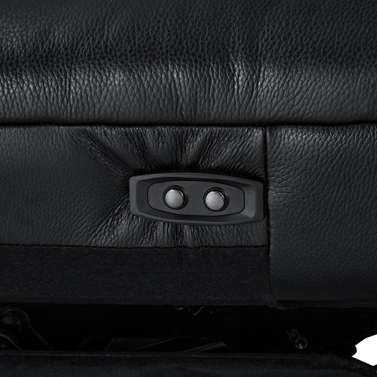 Three-Seater Reclining Sofa in Genuine Leather with Zero Gravity Design