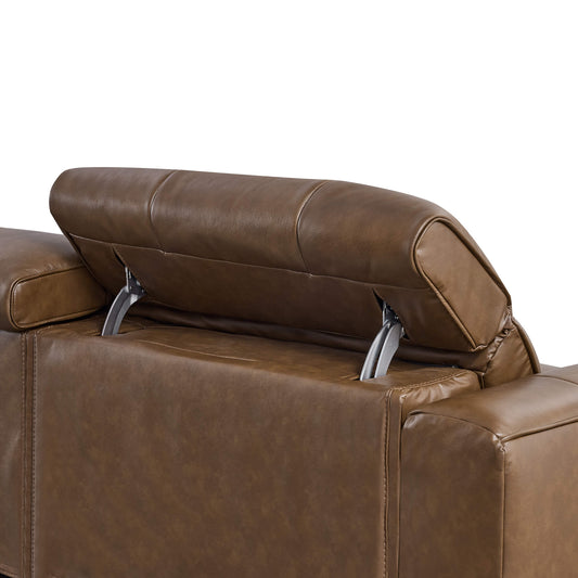 Three-Seater Reclining Sofa in Genuine Leather with Zero Gravity Design