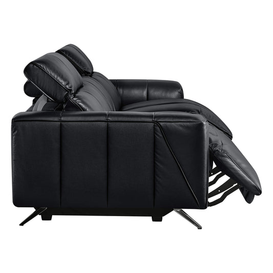 Three-Seater Reclining Sofa in Genuine Leather with Zero Gravity Design