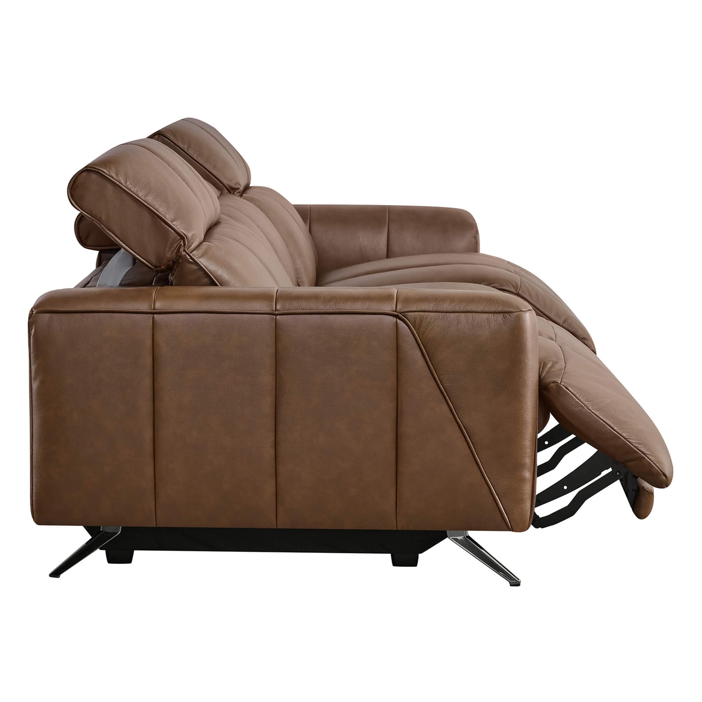 Three-Seater Reclining Sofa in Genuine Leather with Zero Gravity Design