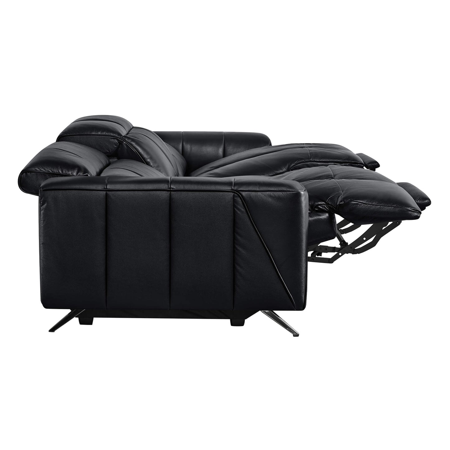 Three-Seater Reclining Sofa in Genuine Leather with Zero Gravity Design