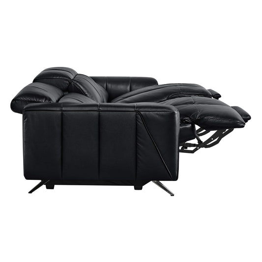 Three-Seater Reclining Sofa in Genuine Leather with Zero Gravity Design