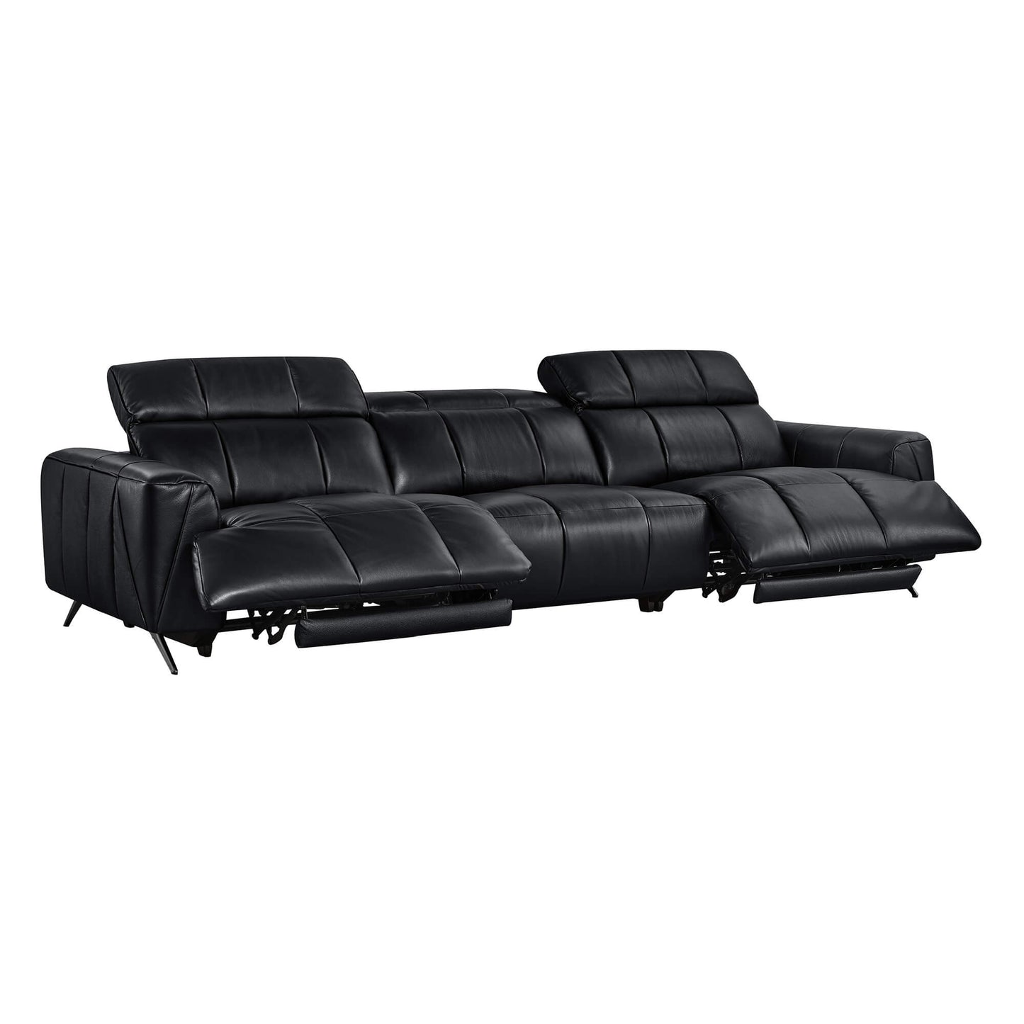 Three-Seater Reclining Sofa in Genuine Leather with Zero Gravity Design