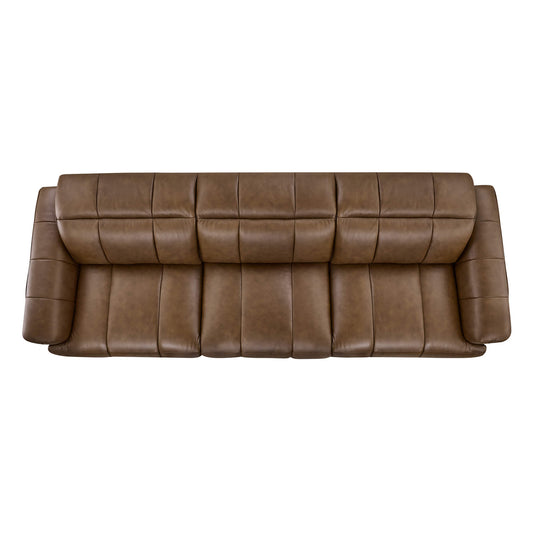 Three-Seater Reclining Sofa in Genuine Leather with Zero Gravity Design