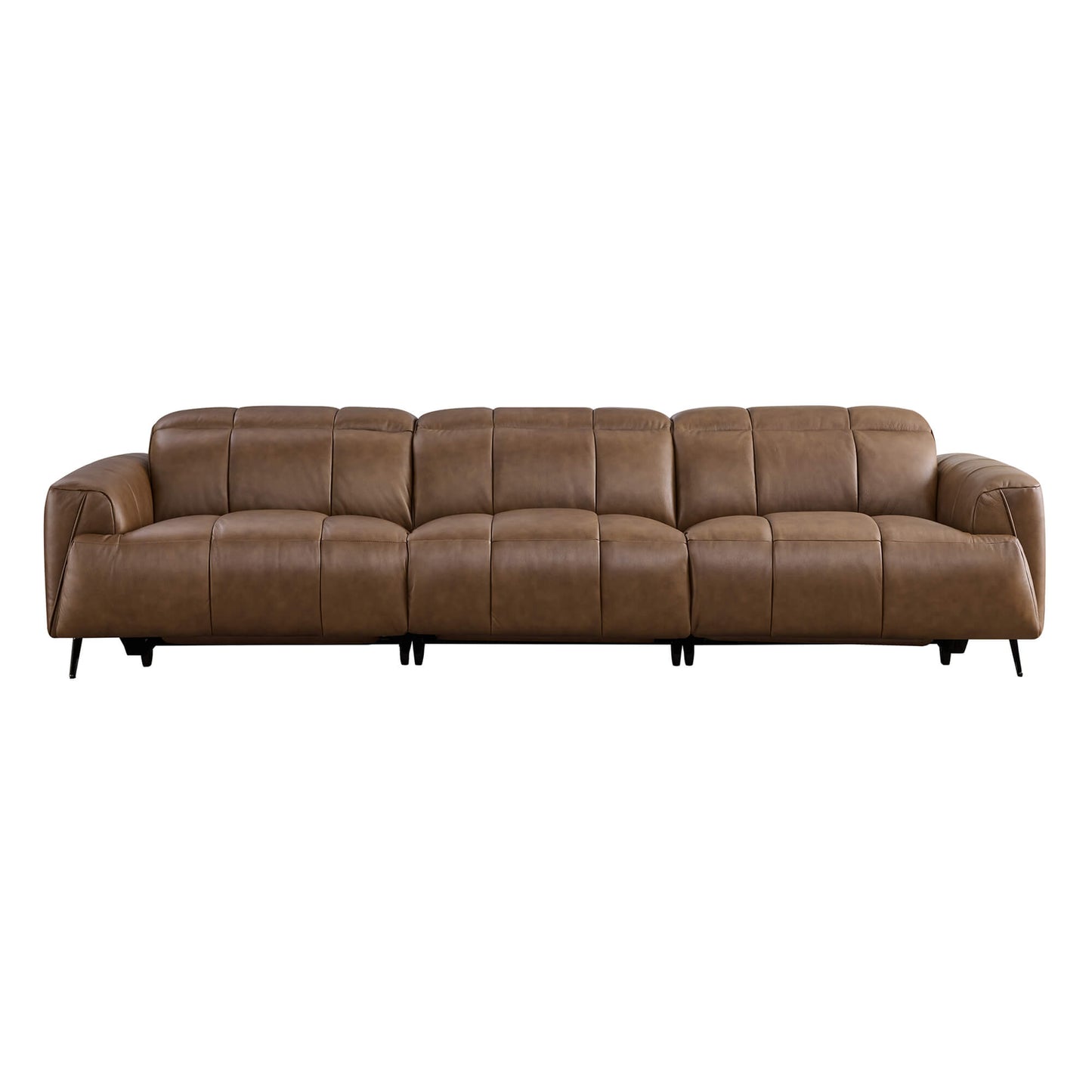 Three-Seater Reclining Sofa in Genuine Leather with Zero Gravity Design