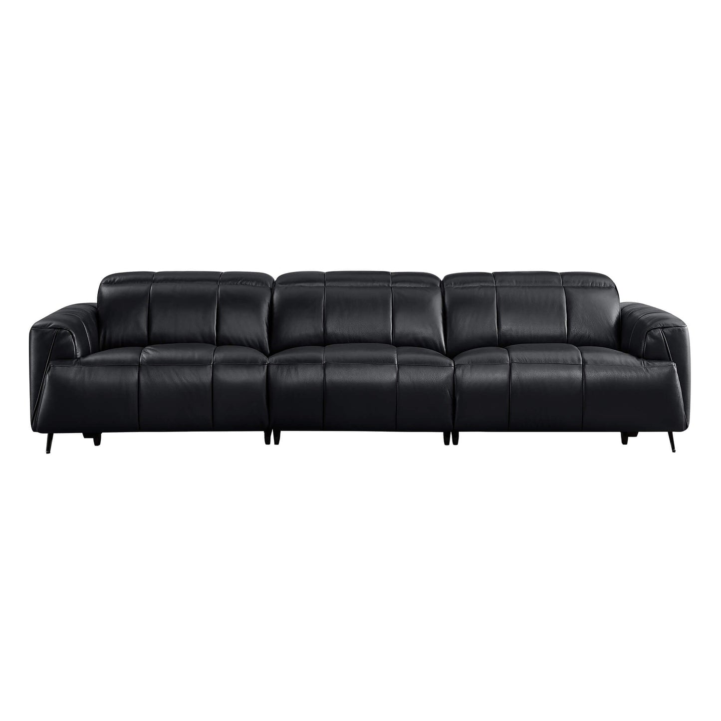 Three-Seater Reclining Sofa in Genuine Leather with Zero Gravity Design