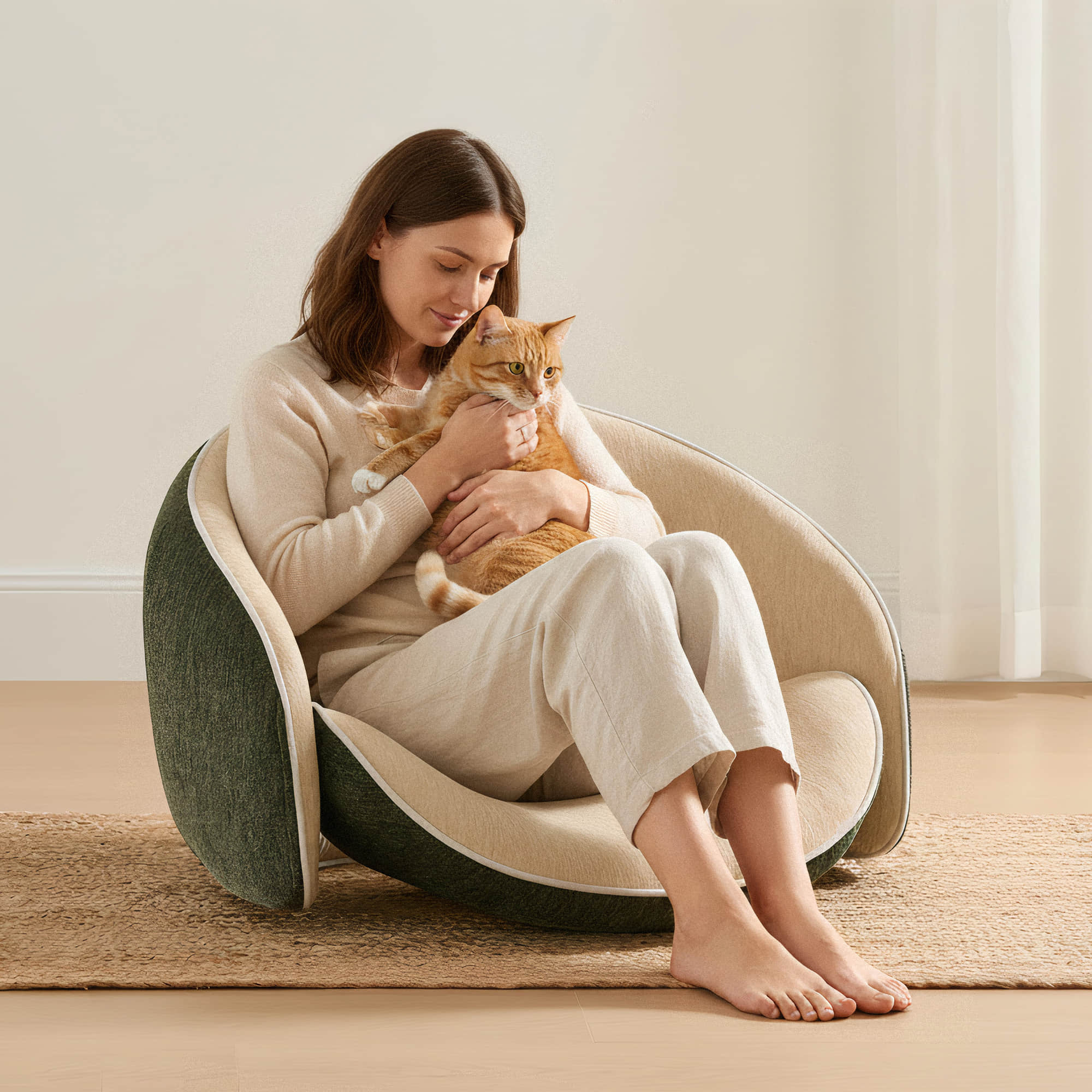 Transformable Pet-Friendly Floor Chair with Adjustable Height