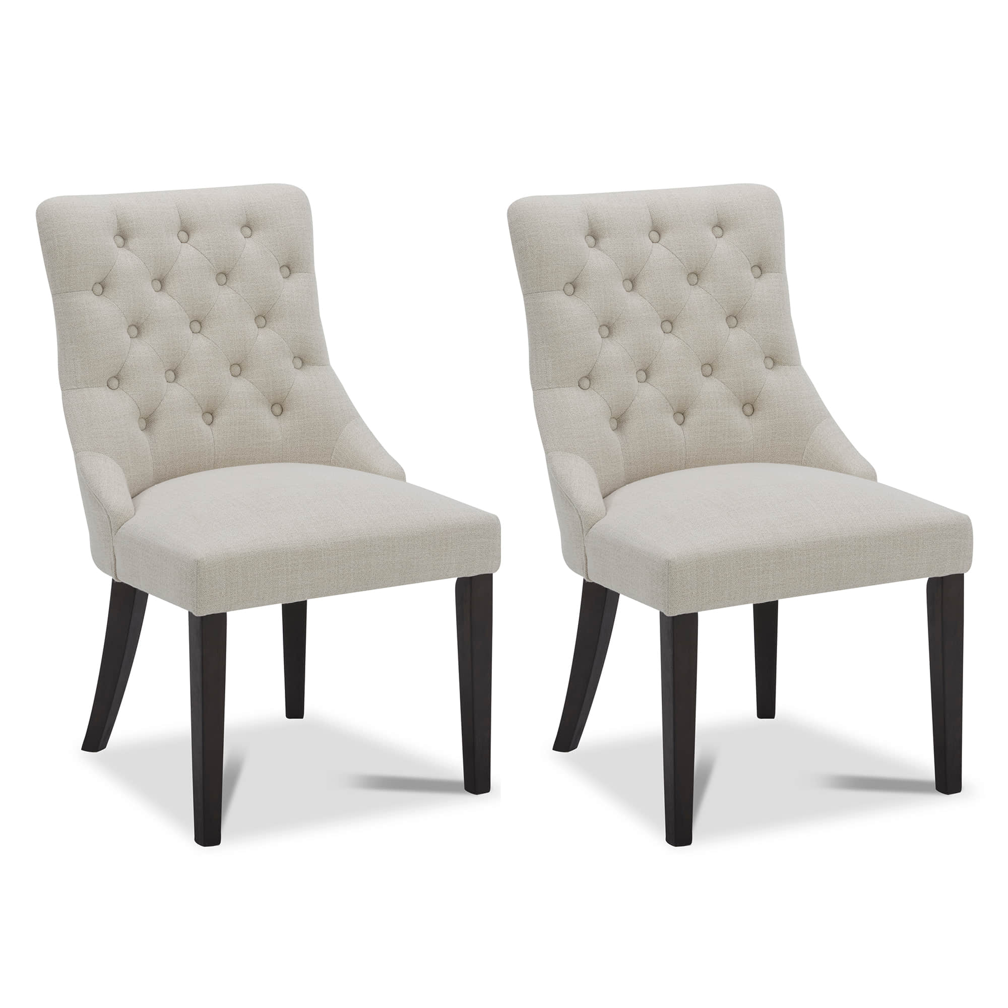 Tufted Dining Chair Set of 2 in Morgan Fabric