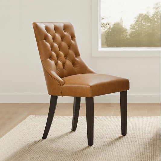 Tufted Dining Chair Set of 2 in Morgan Fabric