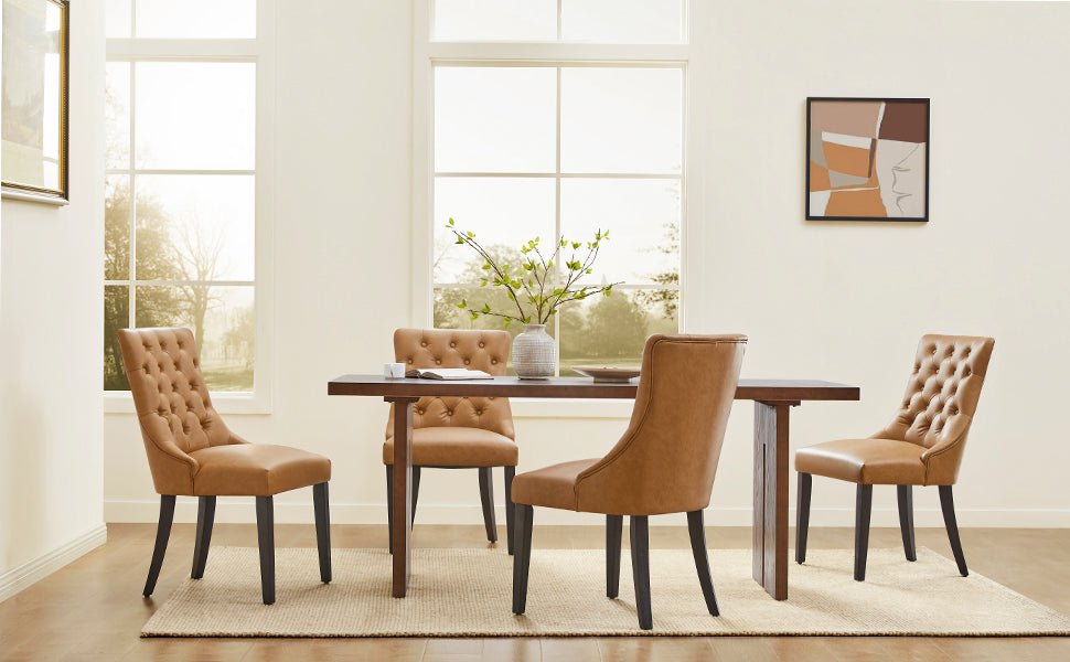 Tufted Dining Chair Set of 2 in Morgan Fabric