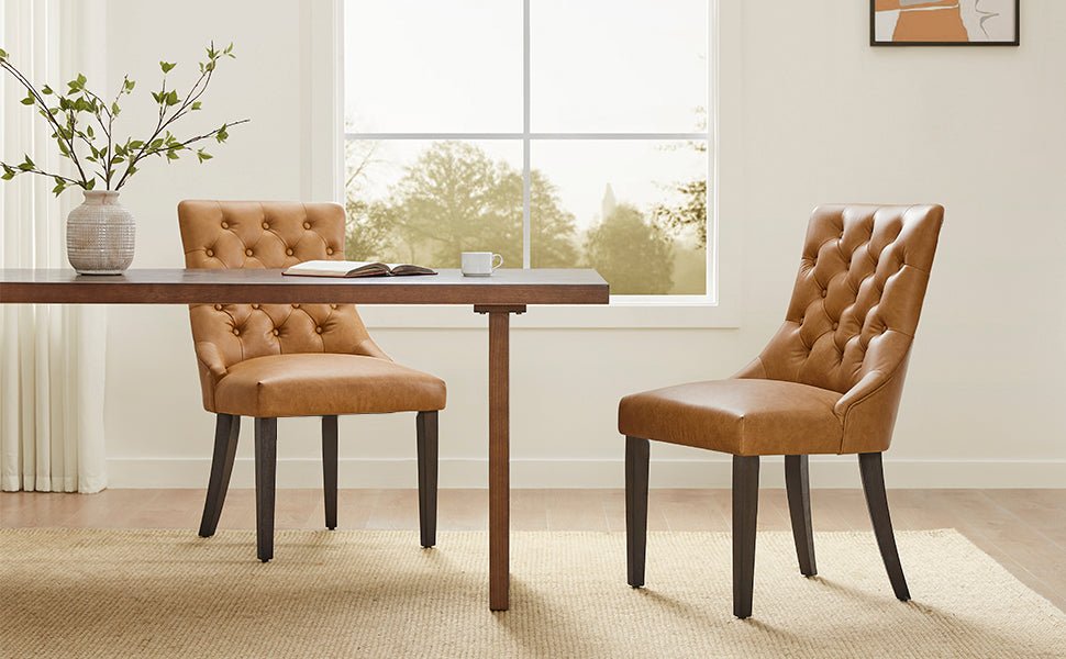 Tufted Dining Chair Set of 2 in Morgan Fabric