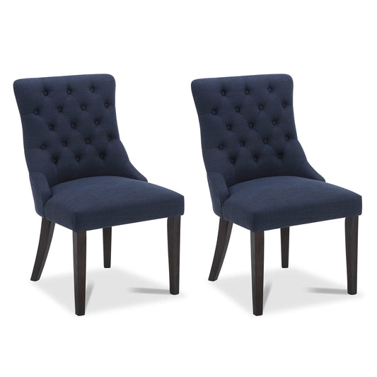 Tufted Dining Chair Set of 2 in Morgan Fabric