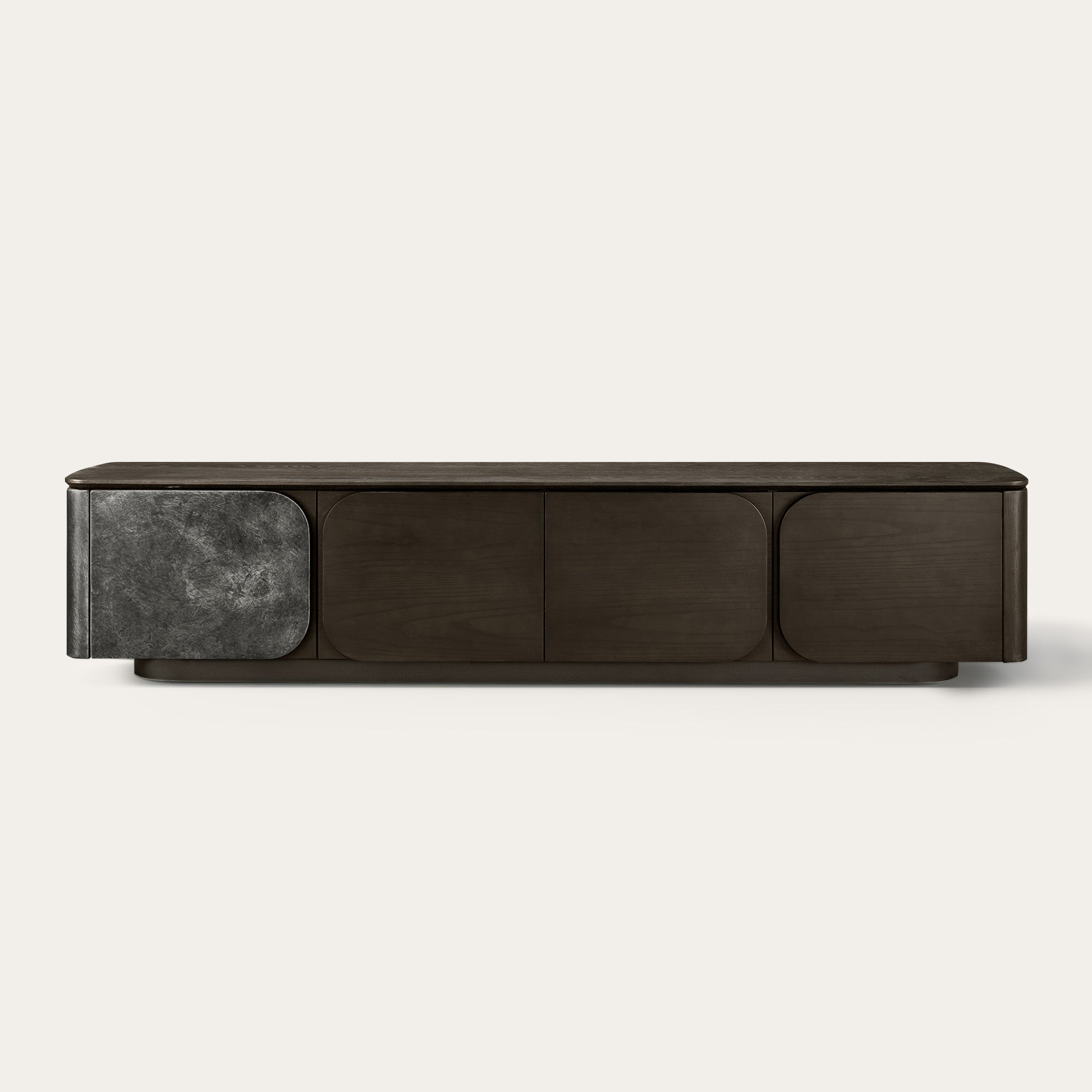 TV Media Console with Rounded Panels in 79" Size