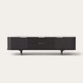 TV Stand with Sintered Stone and Oak Finish, 79 Inches