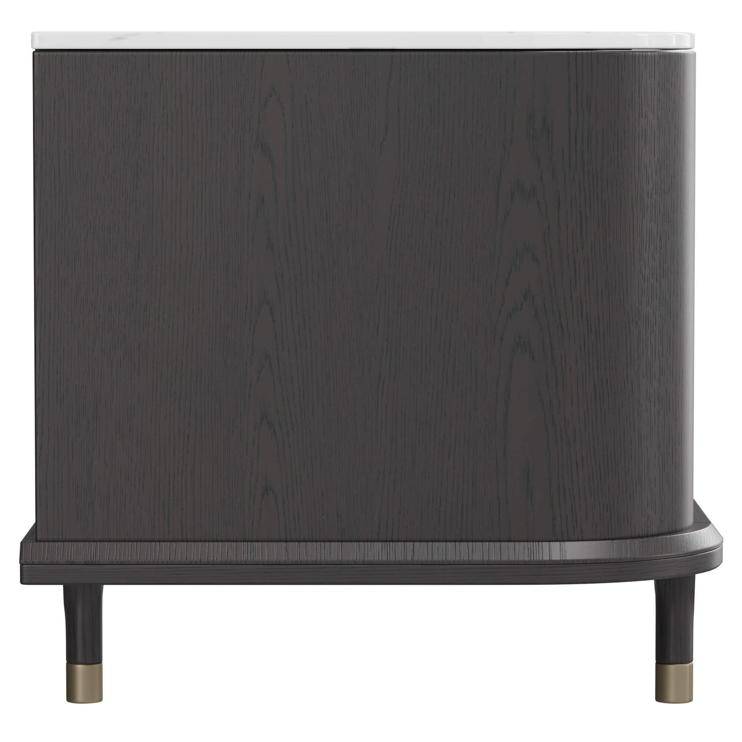 TV Stand with Sintered Stone and Oak Finish, 79 Inches