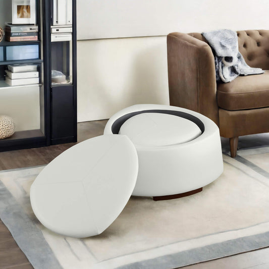 Twin Stone-Shaped Ottoman with Hidden Storage