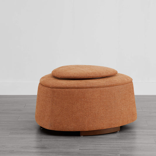 Twin Stone-Shaped Ottoman with Hidden Storage