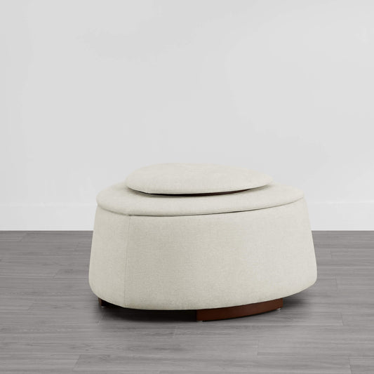 Twin Stone-Shaped Ottoman with Hidden Storage