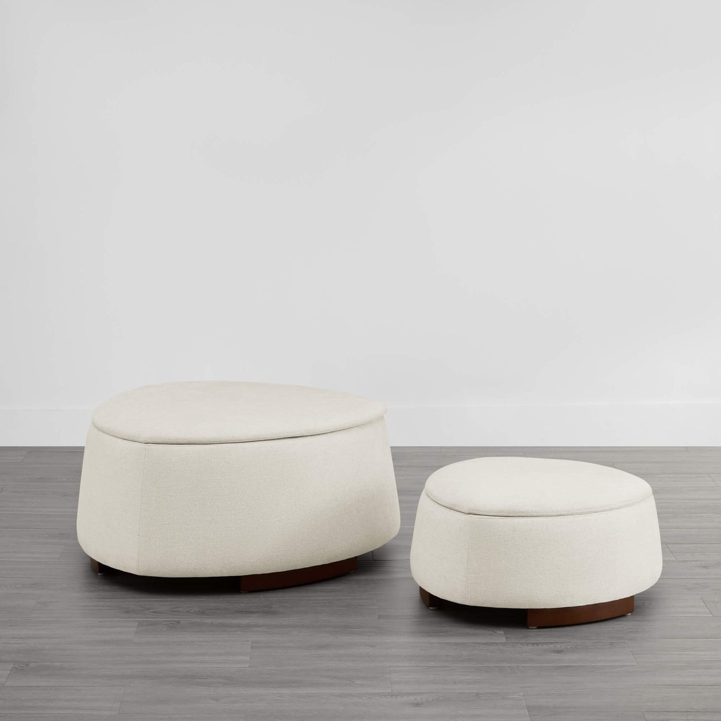 Twin Stone-Shaped Ottoman with Hidden Storage