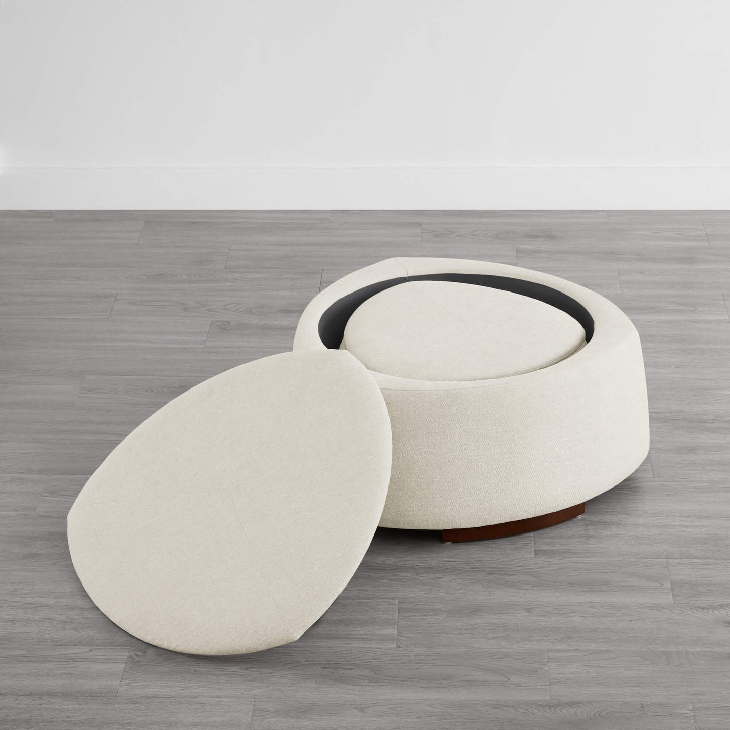 Twin Stone-Shaped Ottoman with Hidden Storage