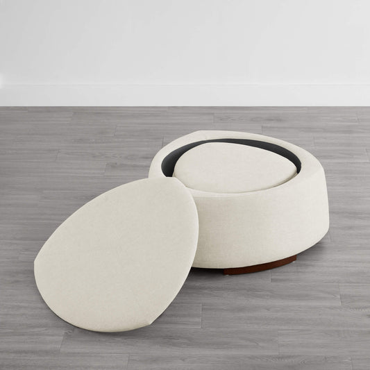 Twin Stone-Shaped Ottoman with Hidden Storage