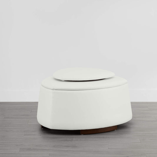 Twin Stone-Shaped Ottoman with Hidden Storage