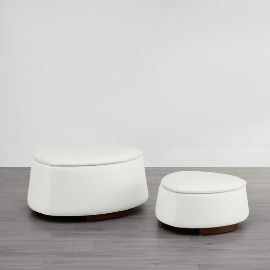 Twin Stone-Shaped Ottoman with Hidden Storage