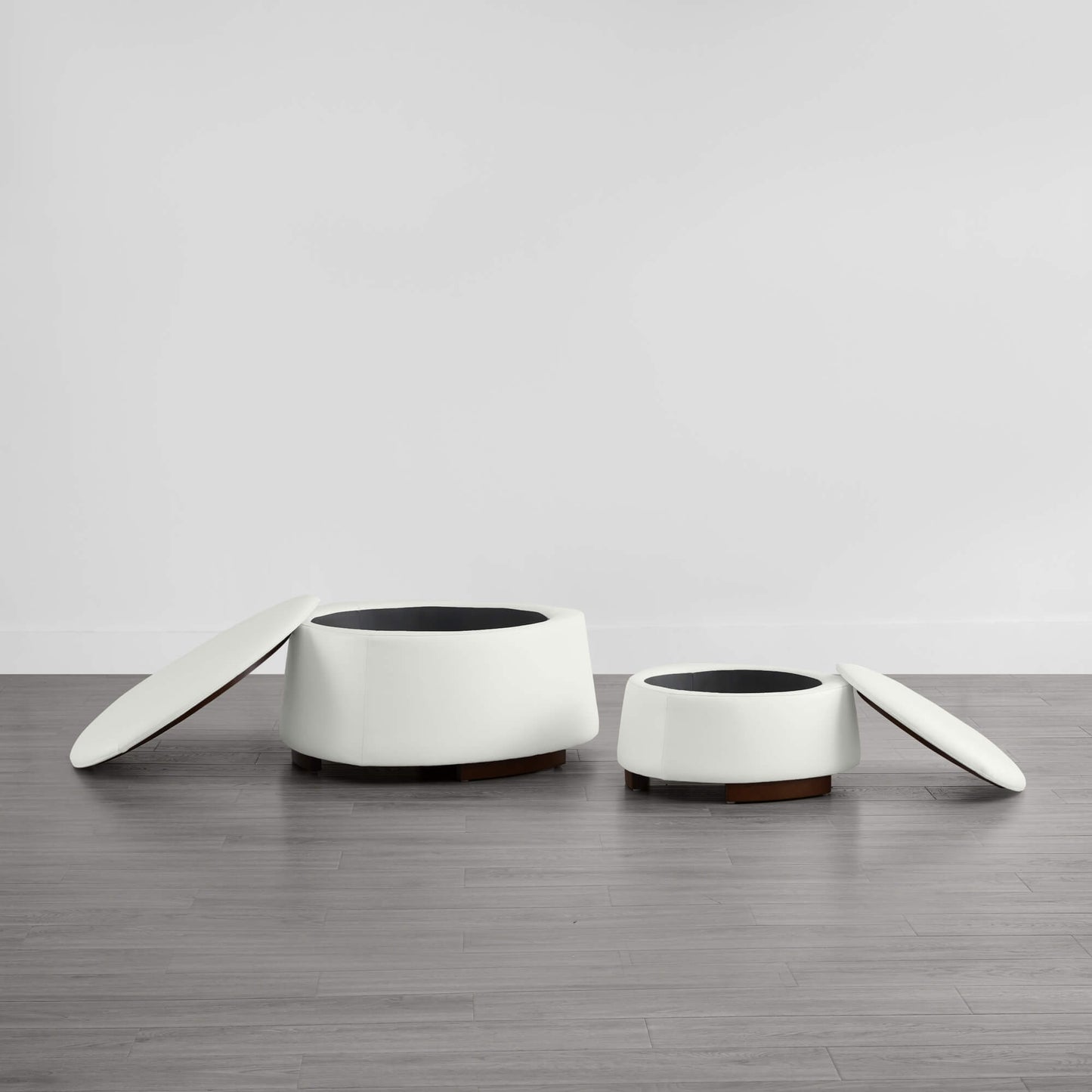 Twin Stone-Shaped Ottoman with Hidden Storage