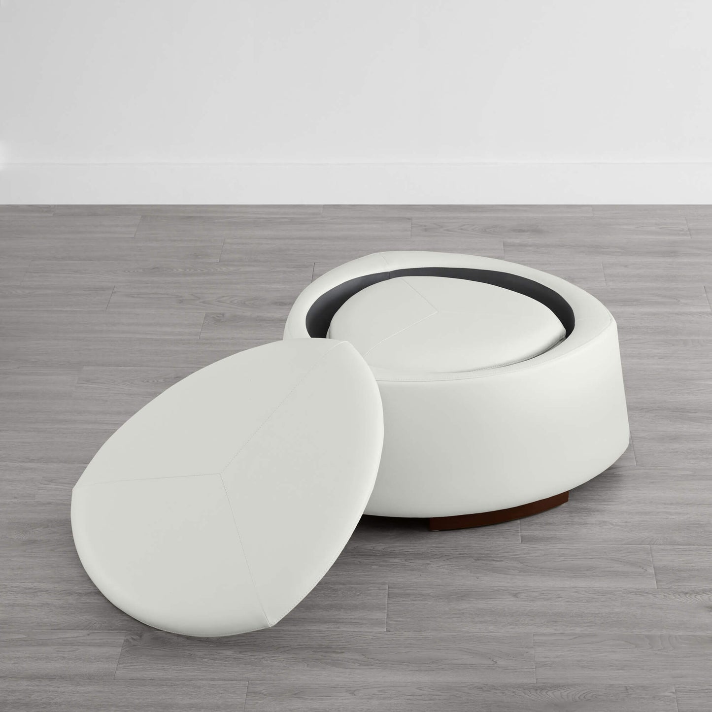 Twin Stone-Shaped Ottoman with Hidden Storage