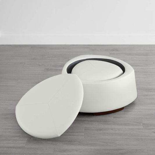 Twin Stone-Shaped Ottoman with Hidden Storage