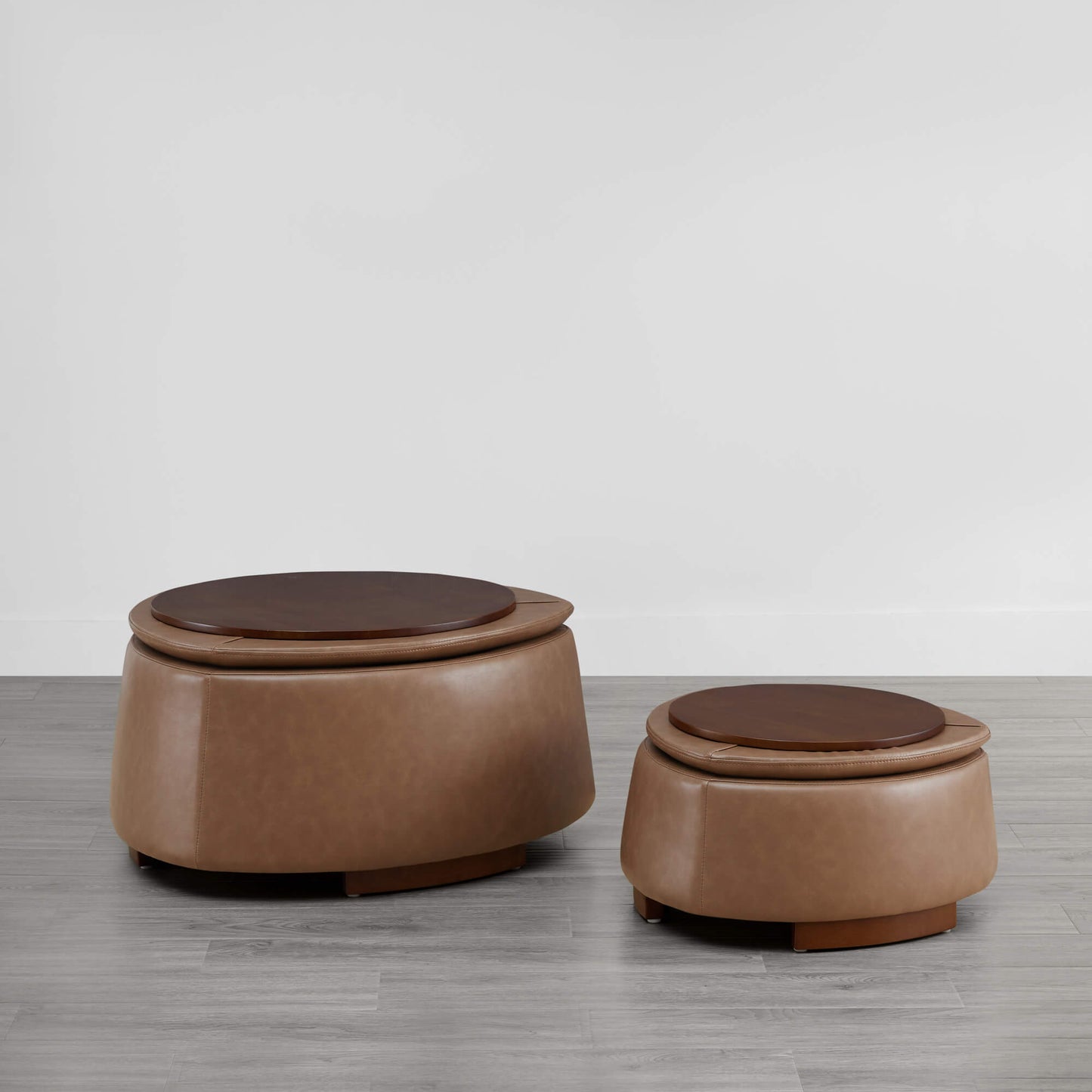 Twin Stone-Shaped Ottoman with Hidden Storage