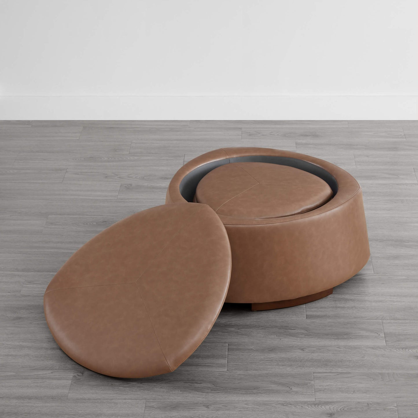 Twin Stone-Shaped Ottoman with Hidden Storage
