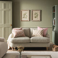 Two-Seater Sofa in Green Striped Linen Blend