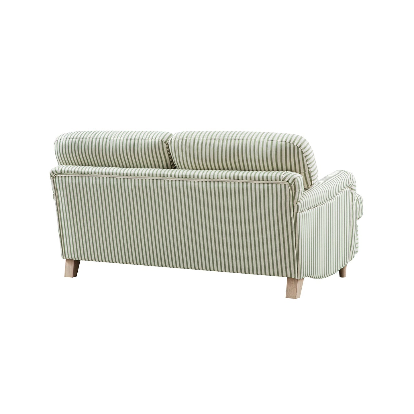 Two-Seater Sofa in Green Striped Linen Blend