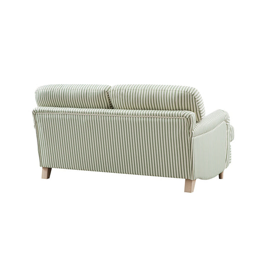 Two-Seater Sofa in Green Striped Linen Blend